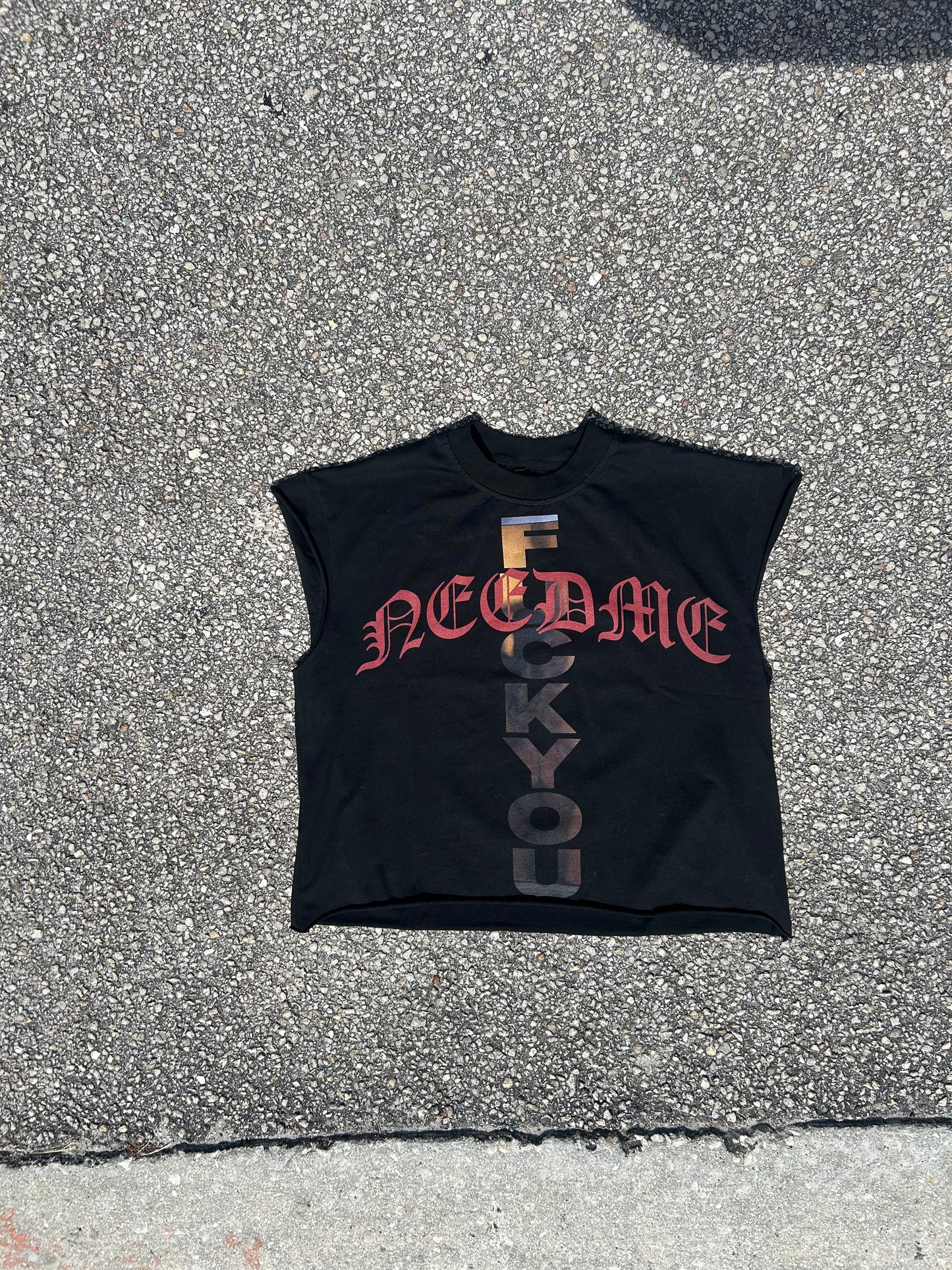F U cut off tshirt